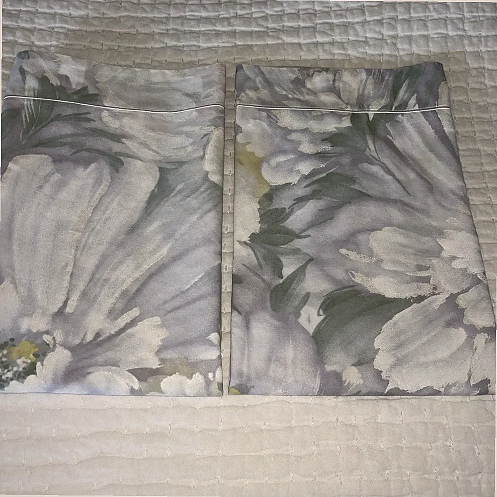 2 Cuddledown Watercolor Flowers Purple Standard Shams Pair