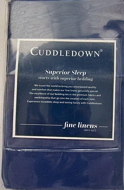 Cuddledown 400 Thread Count (2) Sateen Pillowcases 21 in X 43 in Navy King