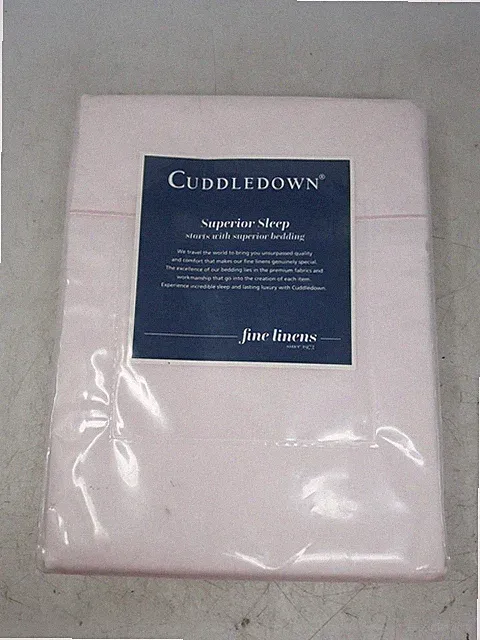 CUDDLEDOWN 400TC Sateen Queen Flat Sheet Rosewater 100% Cotton