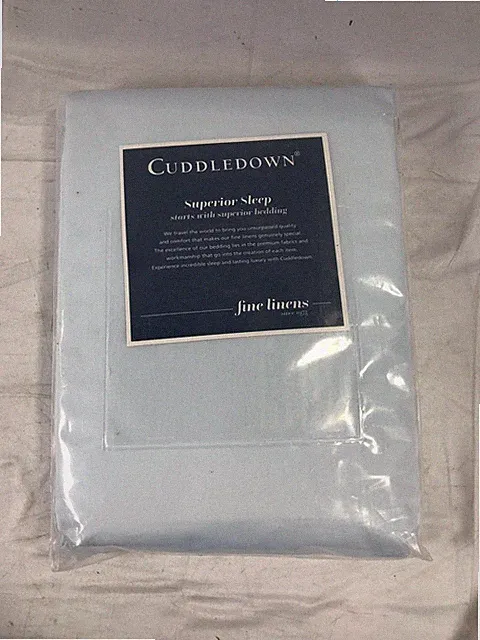 Cuddledown 400TC Sateen Twin Fitted Sheet Frost Blue