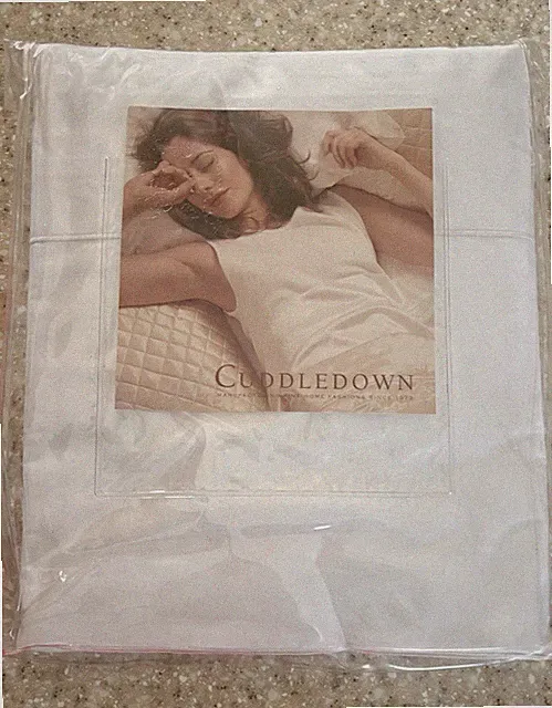 Cuddledown 500 thread count Italian percale full flat sheet in white 100% Cotton