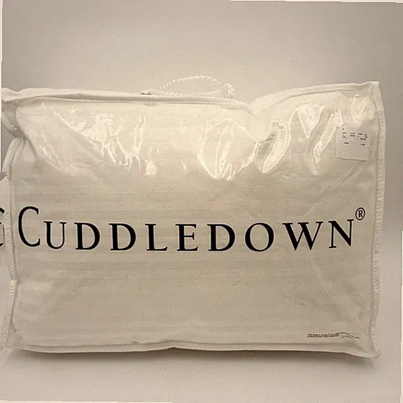 Cuddledown 800 Fill Power White Duck Down Stripe Pillow Standard 20 x 26