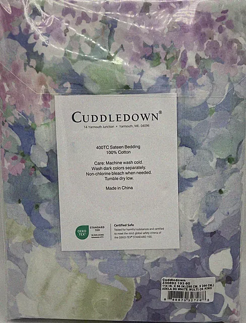 Cuddledown Adela Floral Duvet Cover Oversized King 100% Cotton 400TC 114”x96”