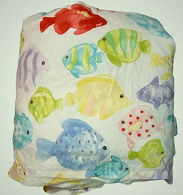 CuddleDown Duvet Cover Twin with Landsend Comforter insert Multicolor Fish