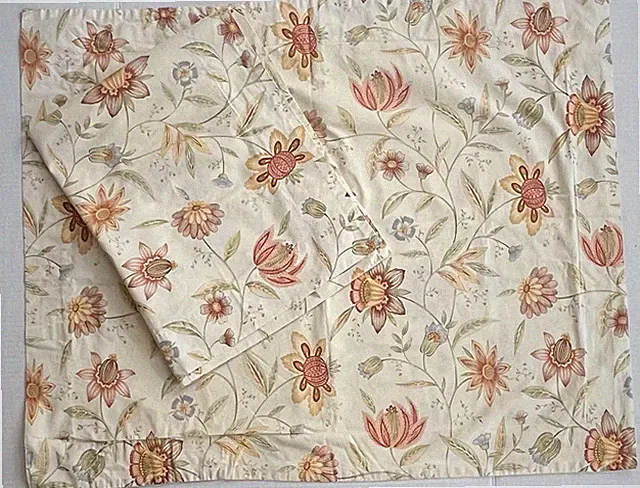 Cuddledown Georgia Garden 2 Standard Pillow Shams Orange Floral on Ivory