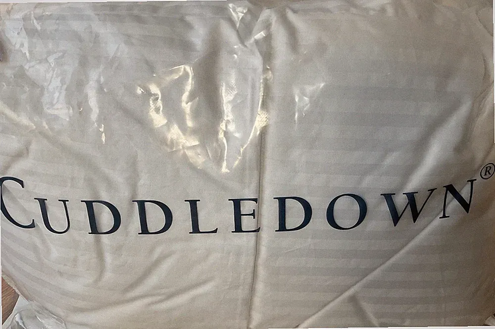 Cuddledown~Queen Comforter~Damask Stripe~800 FP ~Duck Down~Winter Level~made USA