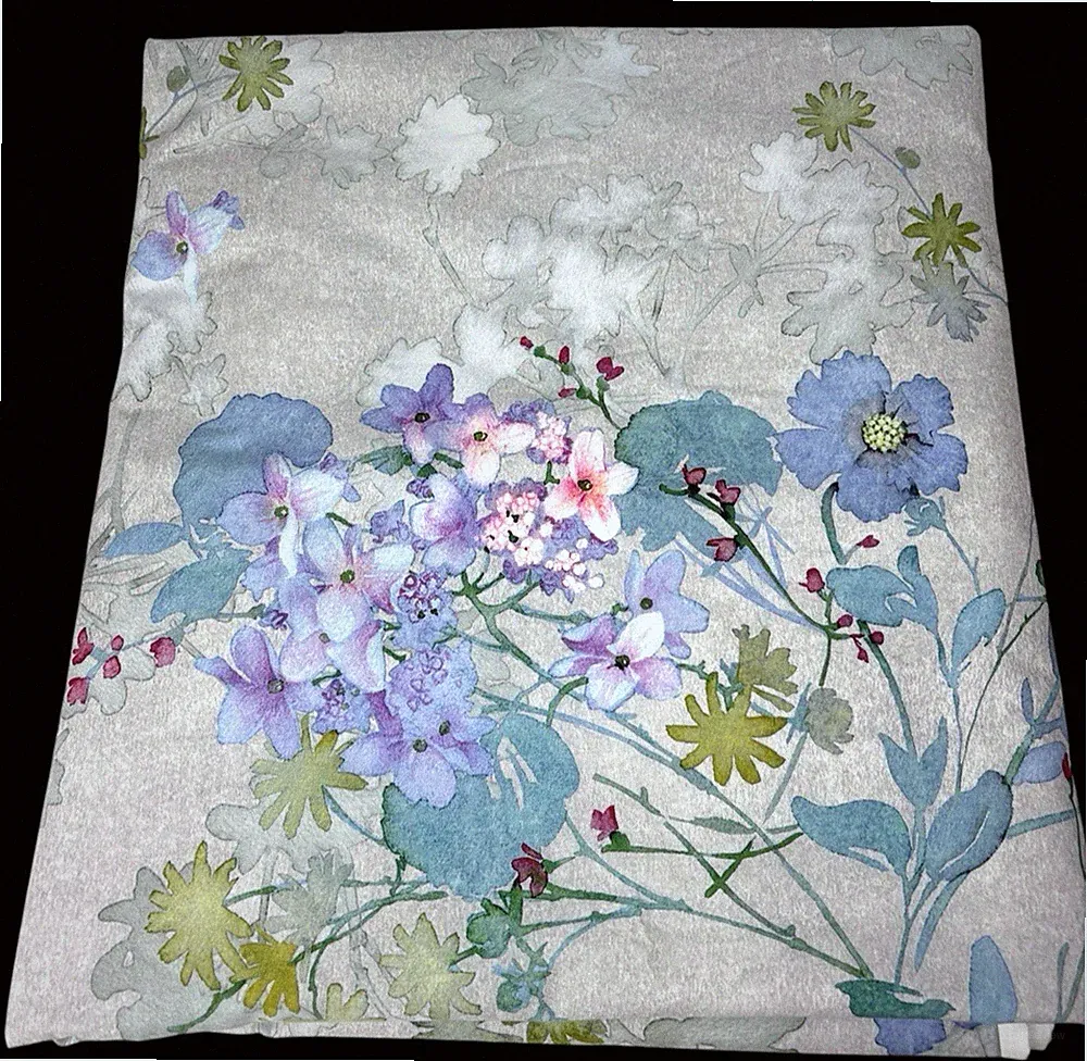 Duvet Cover Queen Egyptian Cotton ITALY Cuddledown Watercolor Floral 90x86 EXC