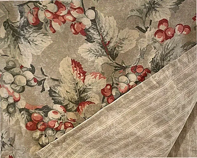 New Cuddledown GRAPEVINE Leaf Floral Duvet Full Queen Reversible Stripes