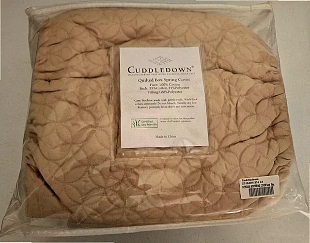*NEW* Cuddledown King Box Spring Cover Sand Quilted Cotton Eco-Friendly Oeko-Tex