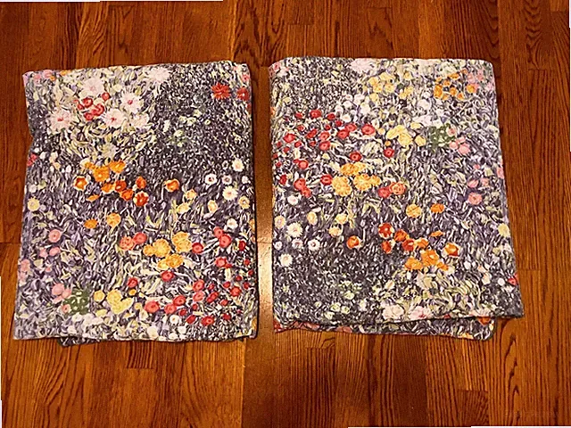 Pair Cuddledown Twin Size Monet Quilts Coverlets Scalloped Edge
