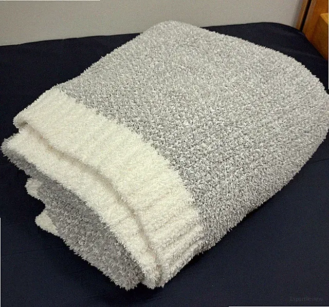 Snuggle Sac Throw Blanket for Couch, Reversible Super Soft Knitted